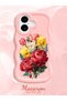 iPhone 16 Compatible Case with Camera Protection Pink Silicone Couple Phone Case with Floral Pattern - 2