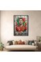 30x40 cm Cristiano Ronaldo CR7 Graffiti Art | Black Floating Frame Portugal Jersey Wall Art | King CR7 Street Art Canvas Print | Football Decor for Living Room