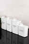 Set of 4 Self-Scale Detergent Boxes with Labels 3000 ml - 2200 ml Colors White Black Softener Label Scale Lid Detergent Container - 3