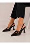 Women's Patent Leather Pointed Toe Thin Heeled Shoes Cross-Strapped Open Back Evening Dress Stilettos - 2