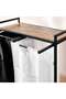 Atlee Metal Frame Laundry Hamper 75.5x33x73cm - Black/White - 2