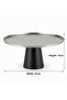 Luhpar Black Wooden Footed Brushed Silver Stainless Steel Cake Stand - 13×27 cm - 5