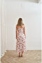 Women's White Strappy Shoulder Tie Slit Summer Midi Dress - 8