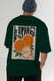 Orange Oversize Back Printed Green T-Shirt Unisex 100% Cotton Premium Design Streetwear - 7