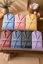 Striped 100% Cotton Pique Peştemal Bathrobe with Hood Unisex Premium Series - 4