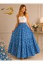Elastic Waist 3-Layer Ruffle Viscose Fabric Skirt, Mevlana Long Cotton Skirt, Size 38-46