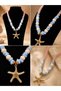 Puppy Mouth and Light Blue Star Bohemian Necklace Summer Bikini Combination Special Design Women's Necklace - 4