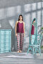 Women's 95% Viscose Burgundy Plaid Shepherd Stitched Pajama Set - 2