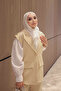 Beige Lined Vest and Trousers Dabıl Set - 4