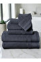- 6 Pcs Towel Set, Delic, 100% Cotton, 550 GSM, Charcoal Grey, 2pcs Bath Towel 70cmx140cm, 2 Pcs Hand Towel 50cmx90cm, 2Pcs Face Towel 33cmx33cm, Ultra Soft and Absorbent, Quick Drying - - 4