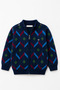 Boy's Removable Hooded Inside Velsoft Winter Knitwear Thick Cardigan 23202 - 6