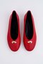 Women's Red Comfortable Daily Ballerina Shoes with Gold Accessories Seferib - 3