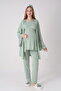 Women's Spanish Style Sleeveless 3-Piece Maternity Pajama Set with Lace and Nursing Buttons