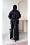 Women's Belted Tunic Trouser Set M6034 - Black - 3