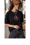 Oversize Women's Tshirt with Chili Pepper Print Fun Tshirt - 2