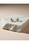 Marquise Cut Stone Flower Motif Hoop Earrings - 3