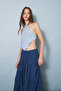 Backless Tie-Up Tank Top Baby Blue