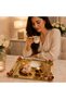Luxury Floral Motif Gold Square Presentation Tray 22X22 cm Promise Engagement Coffee Turkish Delight Treat Tray - 4
