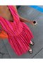 Asur Boutique Women's Fuchsia Pink Striped V-Neck Midi Dress Sleeveless Summer Casual Stylish Dress - 7