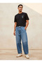 Denim Straight Fit Button Closure Jeans - 3