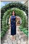 Satin Buckle Long Evening Dress - Tight Fit