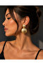 Textured Gold Round Dangle Earrings Modern Design Suitable for Daily and Special Occasion Combinations - 6