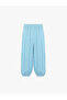 Bürümcük Fabric Striped Trousers with Elastic Waist