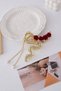 Women's Gold Color Red Rose Stone Hair Clip - 5