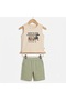 100% Cotton Summer Men's Sleeveless Suit 12 Months, 2Y, 3Y, 4Y Men's Green - 2