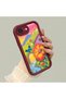 iPhone 16E Compatible Case Camera Protector Burgundy Silicone Couple Phone Case Butterfly Pattern - 2