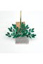 Bridal Hair Comb with Green Crystal Leaf Design – Handmade Hair Accessory - 5