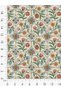 100% Cotton Satin Fabric 100X155 cm Cream Background Orange Blue Botanical Floral Patterned Decorative Patchwork Fabric - 4