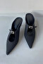 Women's Pointed Toe Buckle Heeled Slippers |   Miya - 2
