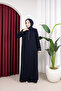 Ruffle and Stone Detailed Cemre Ferace (Navy Blue) - 3
