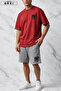 Bklyn Printed Cotton Fabric Unisex T-Shirt-Grey Shorts Set - 3