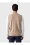Vizyon New Season Beige Regular Fit College Collar Men's Knitwear Vest - 3