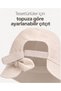 Women's Cream Bucket Hat with Bow Detail - (Adjustable with the Hat's Diameter According to the Specification) Bucket Hat with Adjustable Velcro on the Back - 4