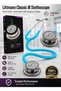 Classic III Monitoring Stethoscope Model 5835 Silver-Finish Dual-Sided Chestpiece with Turquoise Tubing Adult and Pediatric Tunable Diaphragms Soft-Sealing Eartips 27 Inch 69 cm