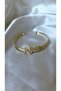 Women's Gold Color Stone Snake Model Adjustable Bracelet - 3
