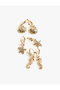 Set of 3 Stone Detailed Dangle Shell Hoop Earrings - 3