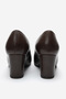 Women's Thick Heeled Shoes Real Leather Mtd 24363 Brown - 5