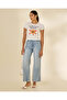 Women White Printed Rib T-Shirt - 5