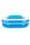 260cm Rectangular Inflatable Family Pool, Easy Setup, Blue - 3