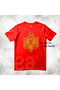 Turkish-Albanian-Bosnian Design Gilded Printed Cotton Crew Neck T-Shirt Red - Red