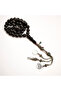 Fatouran Lababidy Rosary 45 Beads 12mm Faceted Black Prayer Beads Tasbih Silver-Tone Chain Tassel - 3