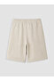 Beige Elastic Waist Regular Fit Boys' Shorts - 3