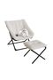 Extra-Large Comfort, Foldable Living Room Armchair With footstool, Easy-to-clean Synthetic Upholstery, Sturdy Metal Frame, Ideal for the Living Room, Bedroom or Relaxation Area, Beige - 8