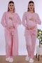 Maternity Pajama Set with Hidden Nursing Feature and Cotton Robe Effortt - Pink