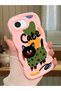 iPhone 17E Compatible Case Camera Protector Pink Silicone Couple Phone Case Cat Pattern