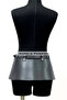 Special Design Black Vegan Leather Skirt Waist Belt - 7